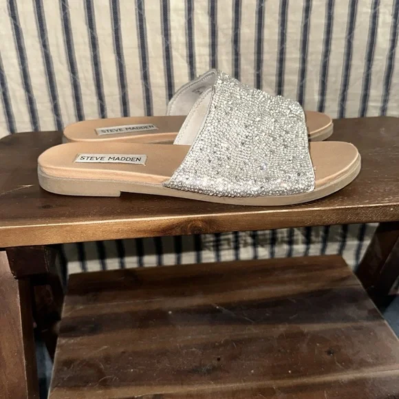 EUC Steve Madden Sierra Rhinestone sandals sz 6 1/2 worn twice - Picture 2 of 7